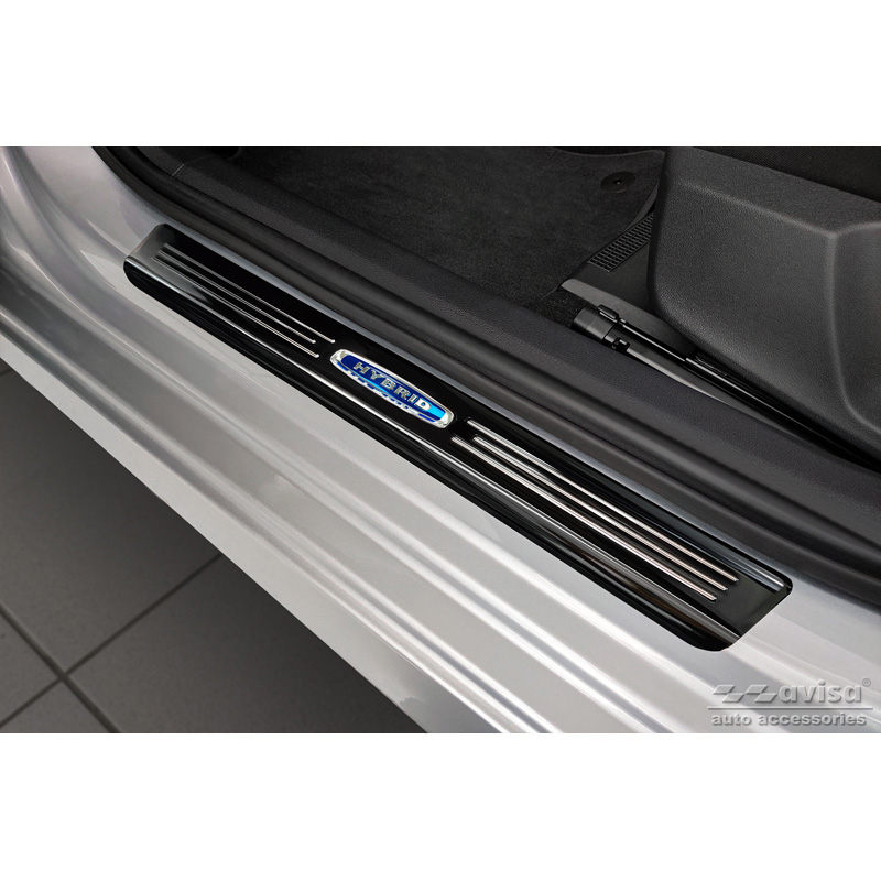Zwart RVS Instaplijsten  Skoda Octavia IV Sedan/Combi 2020-2024 & FL 2024- 'Hybrid' - 4-delig