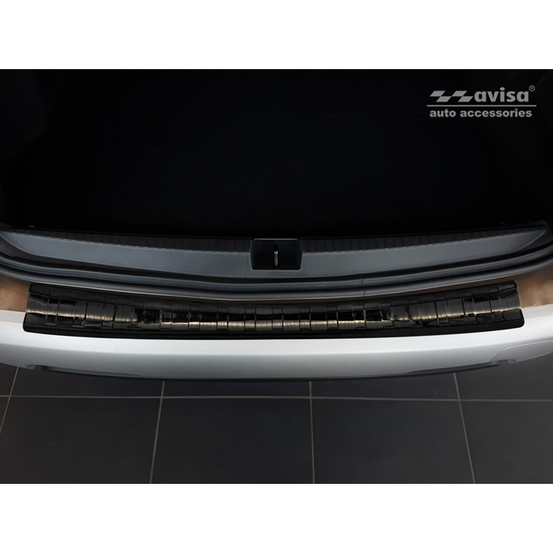 Zwart RVS Achterbumperprotector  Dacia Duster II 2018-2021 & FL 2021-2024 'Ribs'