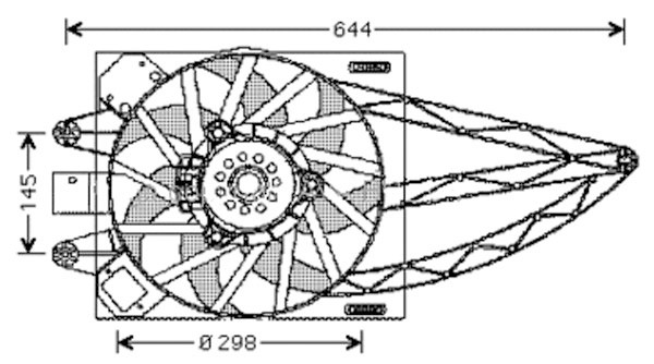 Radiator FAN COMPLEET PANDA 03->> 1.3 JTD -A/C