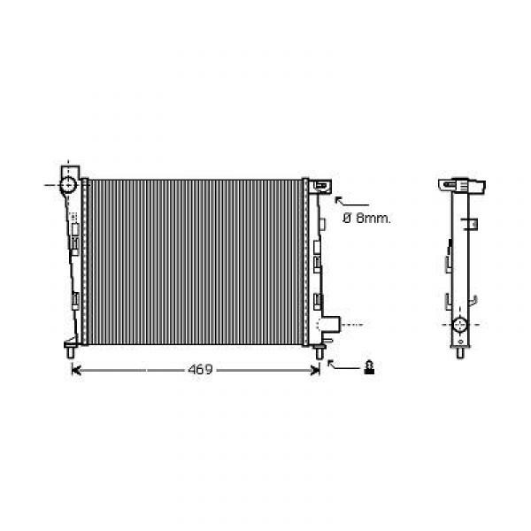 Radiator A-KLASSE W168 97->> 400x375 A140/A160 -AC