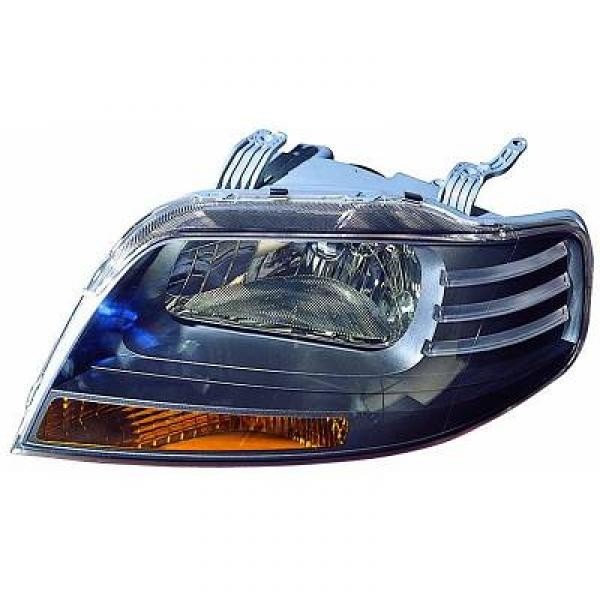 Koplamp links Chevrolet Kalos. 02-08 DEPO H4 ZWART