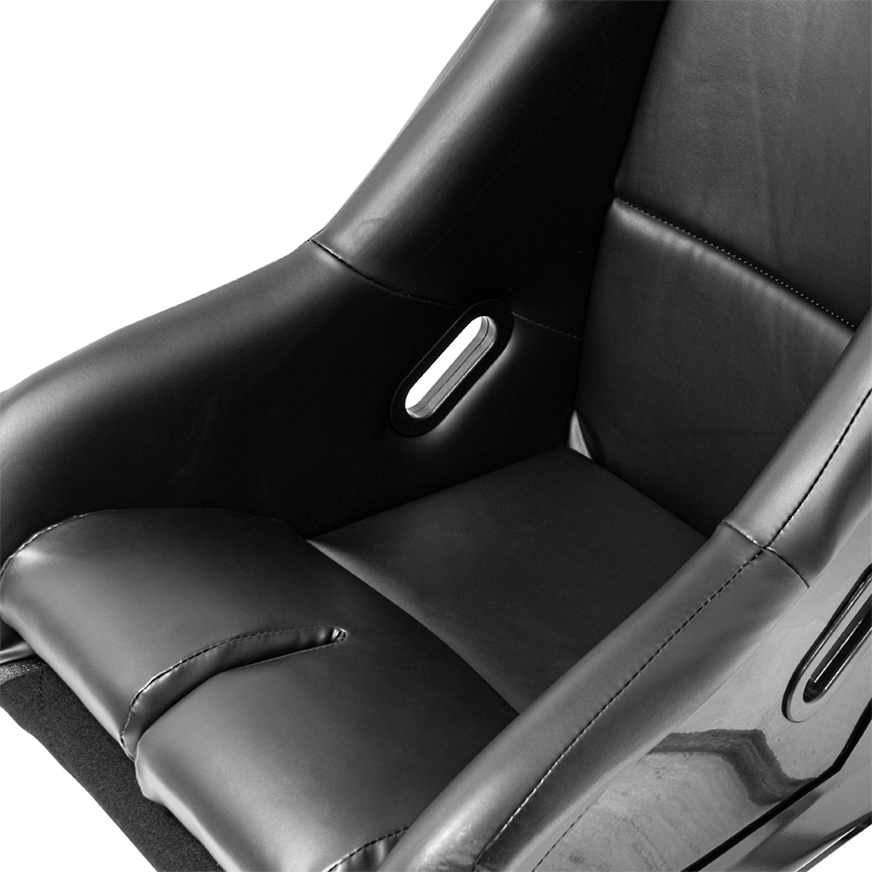 Sportstoel 'FS' - Zwart Kunstleder - Vaste polyester rugleuning - incl. sledes