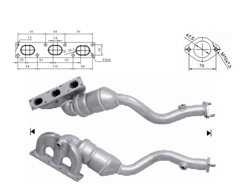 BMW 330i 3.0i 24V 2979 cc 170 Kw / 231 cv M54 E46 Magnaflow CAT