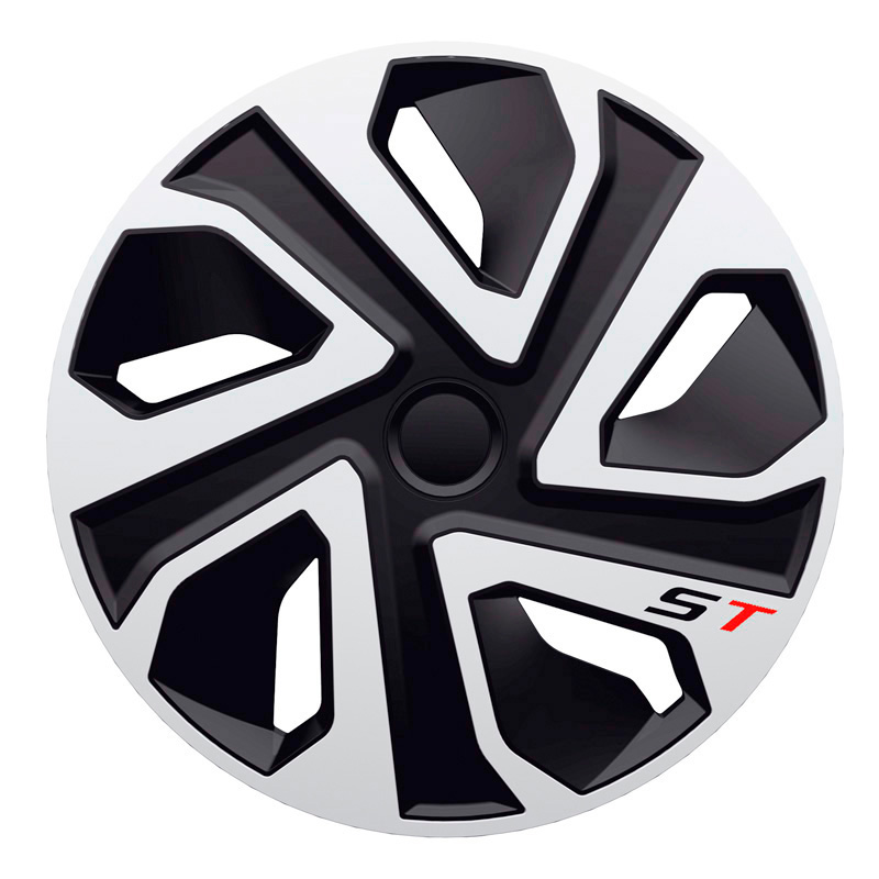 4-Delige J-Tec Wieldoppenset ST 17-inch zilver/zwart