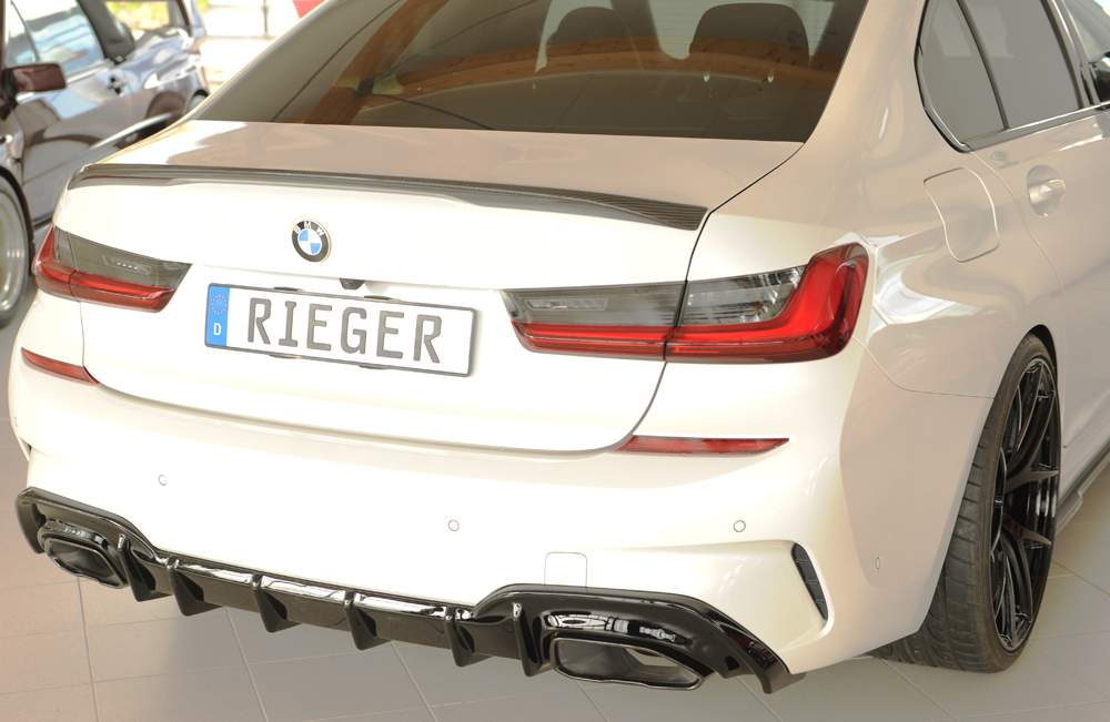 Diffuser BMW 3 Serie G20 M340i Rieger Glans Zwart voor Trekhaak