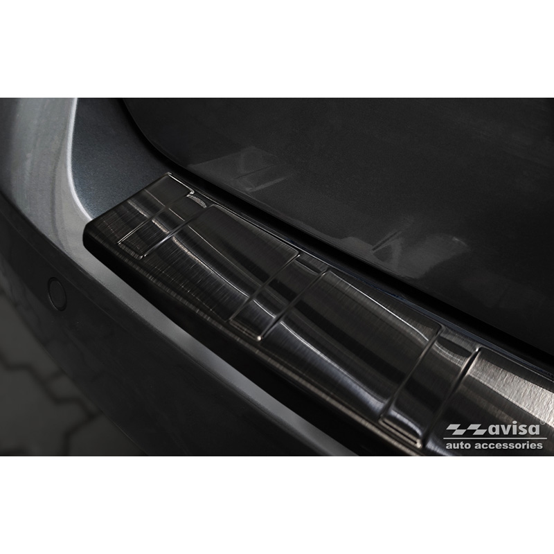 Zwart RVS Achterbumperprotector  Volkswagen Caddy V 2020- 'Ribs'