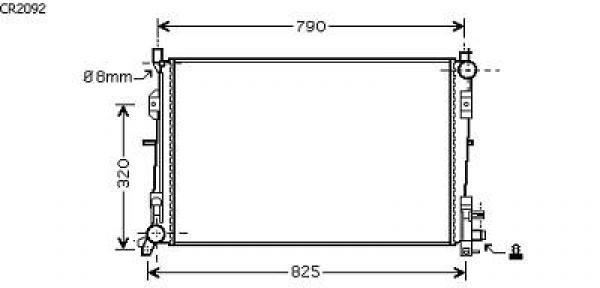 Radiator VOYAGER 10.02->> 735x400 2.8 CRD T/D +/-AC