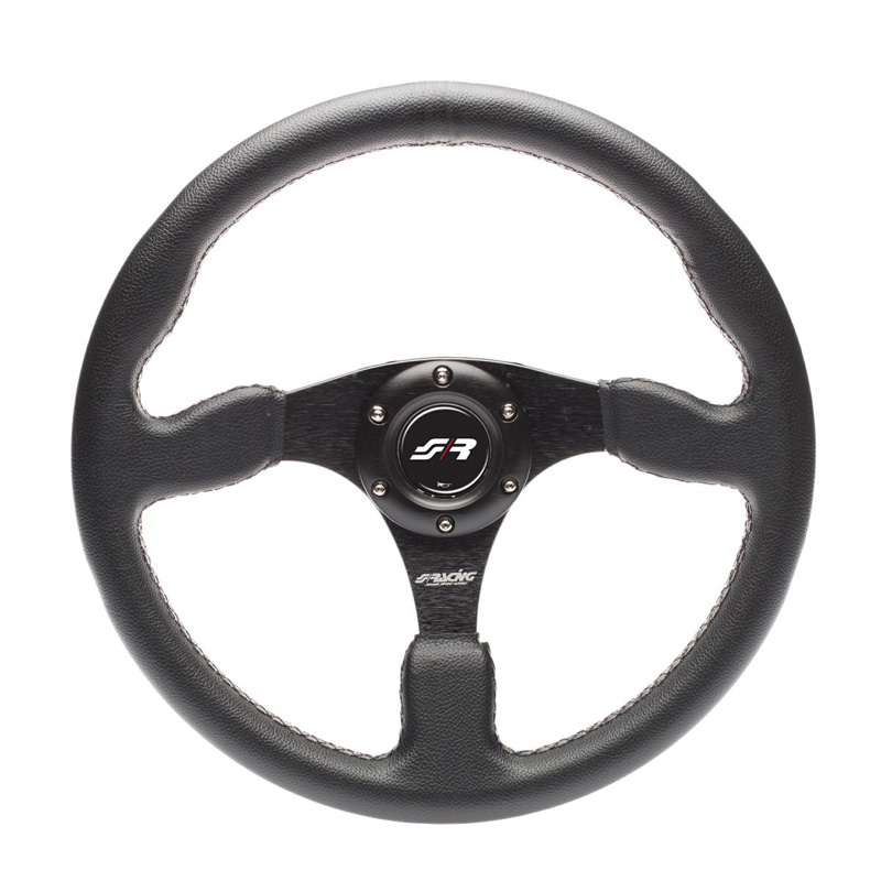Simoni Racing Universeel Sportstuur Defender - Zwart Eco-Leder - Diameter 350mm