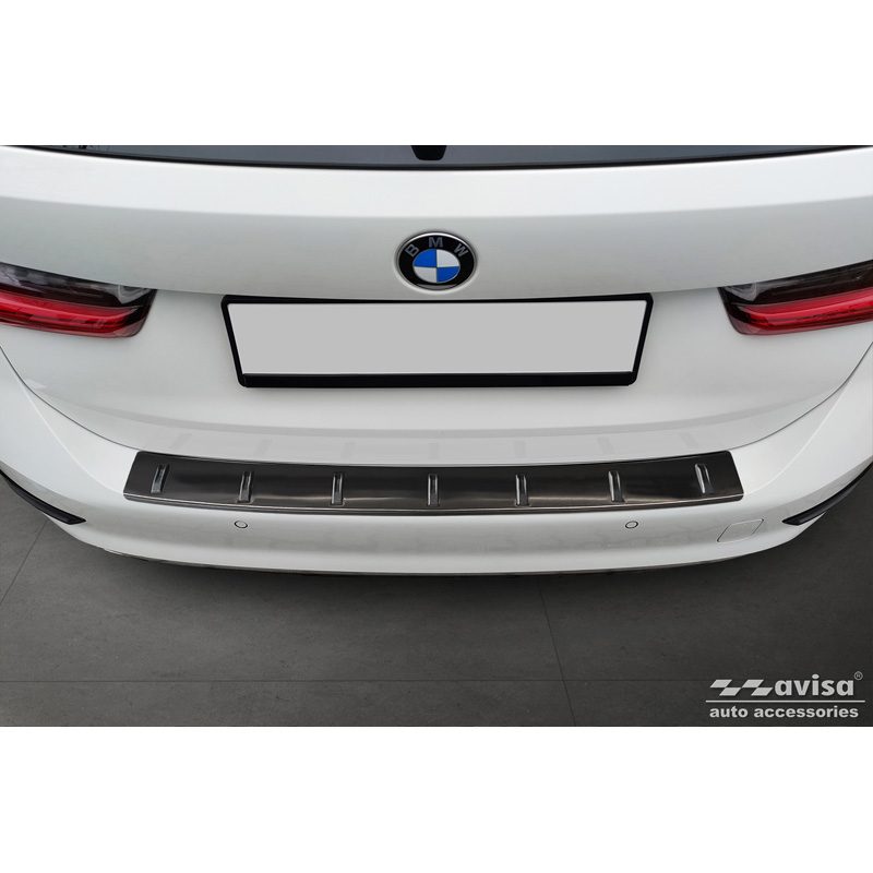 Zwart RVS Achterbumperprotector  BMW 3 Serie (G21) Touring 2019-2022 'STRONG EDITION'