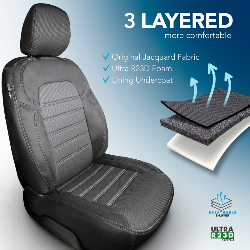 Original Design Stoffen Stoelhoezenset 1+1  Mercedes Vito 2014-