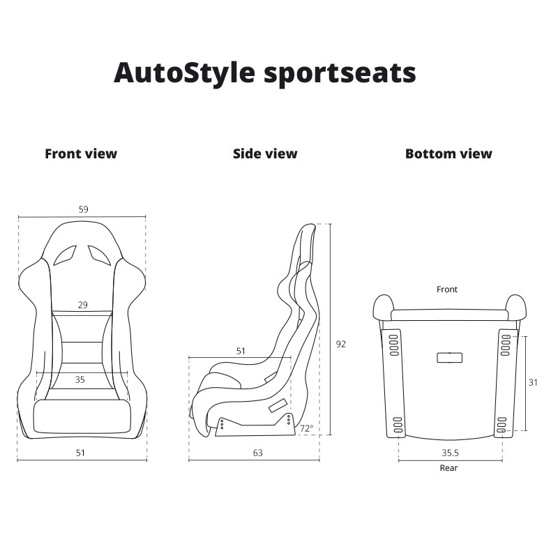 Sportstoel 'BS1' - Beige Kunstleder - Vaste polyester rugleuning - incl. sledes