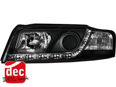 Koplampen passend voor Audi A4 8E Devil Eyes DRL look zwart