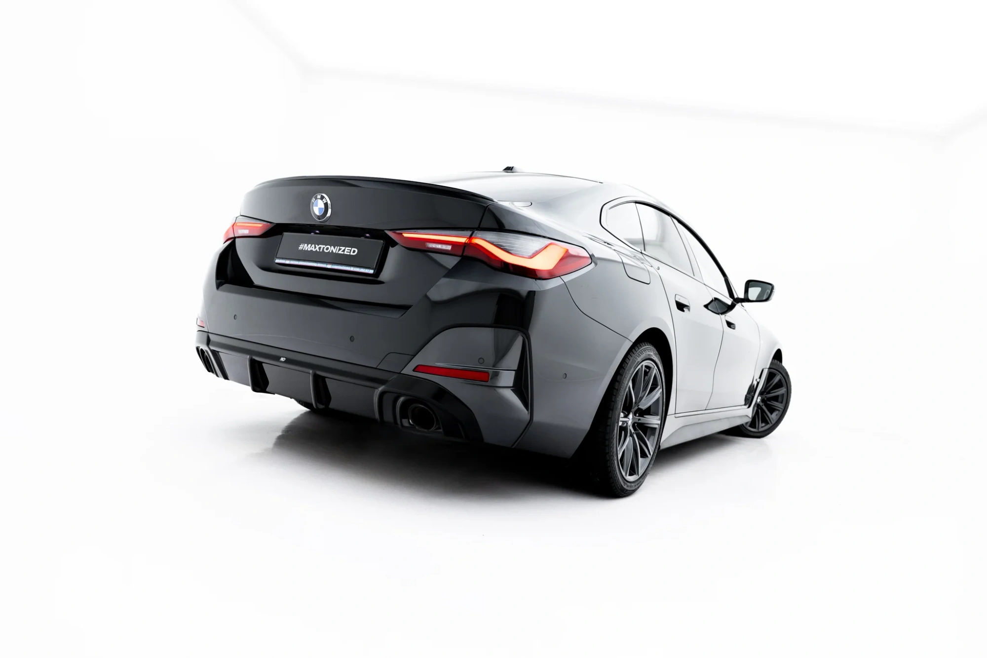 Achter Diffuser passend voor BMW 4 M-Pack Gran Coupe G26 Maxton Glanzend zwart