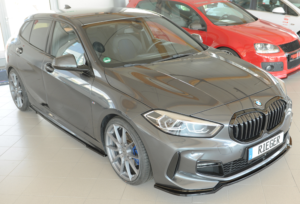 Voorspoiler BMW 1 Serie F40 Rieger Glans Zwart