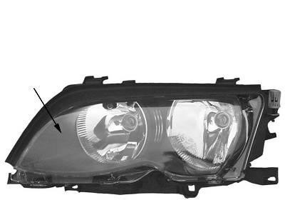 koplamp, Hella, H+H7, binnen chrome, incl stelmotortje, rechts B