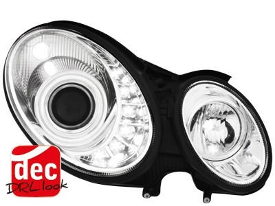 Koplampen Mercedes-Benz E-Klasse Typ W211 DRL look 06-08 chroom