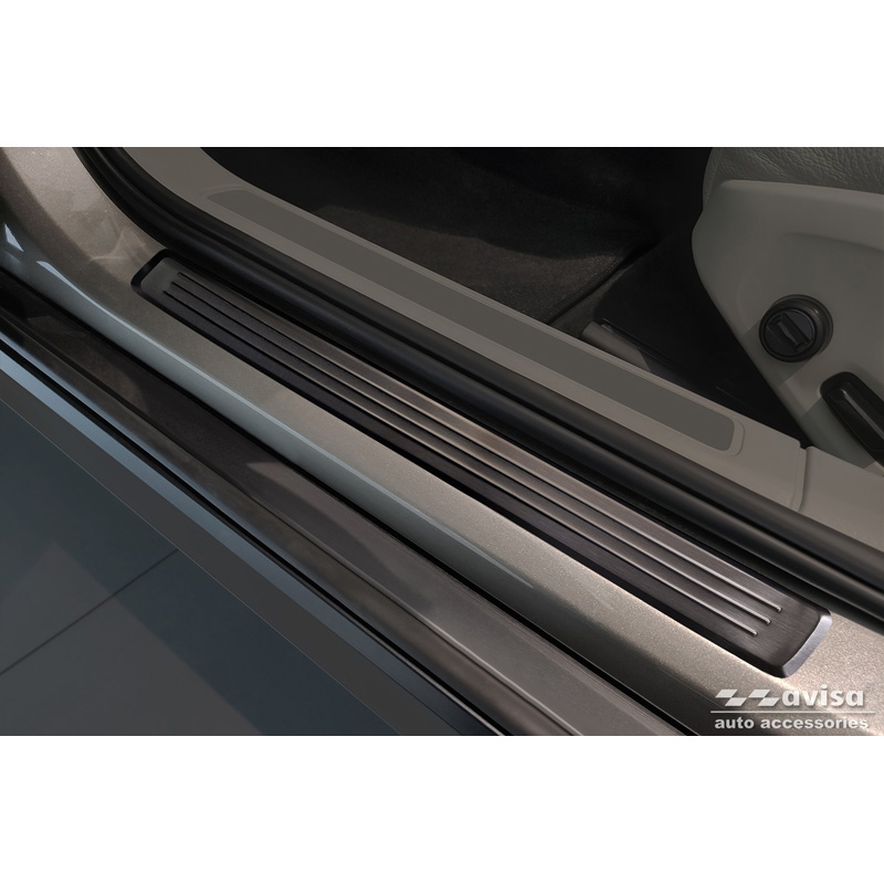Zwart RVS Instaplijsten  Volvo V90 & V90 Cross Country 2016- - 'Lines' - 4-delig
