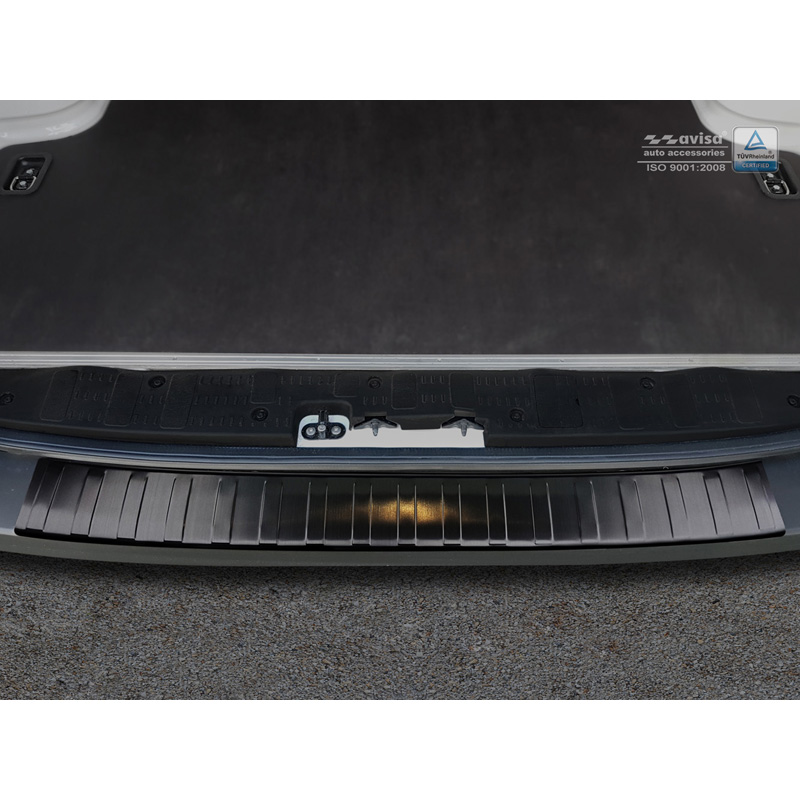 Zwart RVS Achterbumperprotector  Volkswagen Crafter & MAN TGE 2017- 'Ribs'