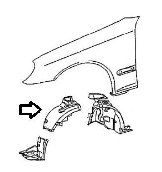 binnenscherm, plastic, voor, midden, rechts Mercedes C klasse, W