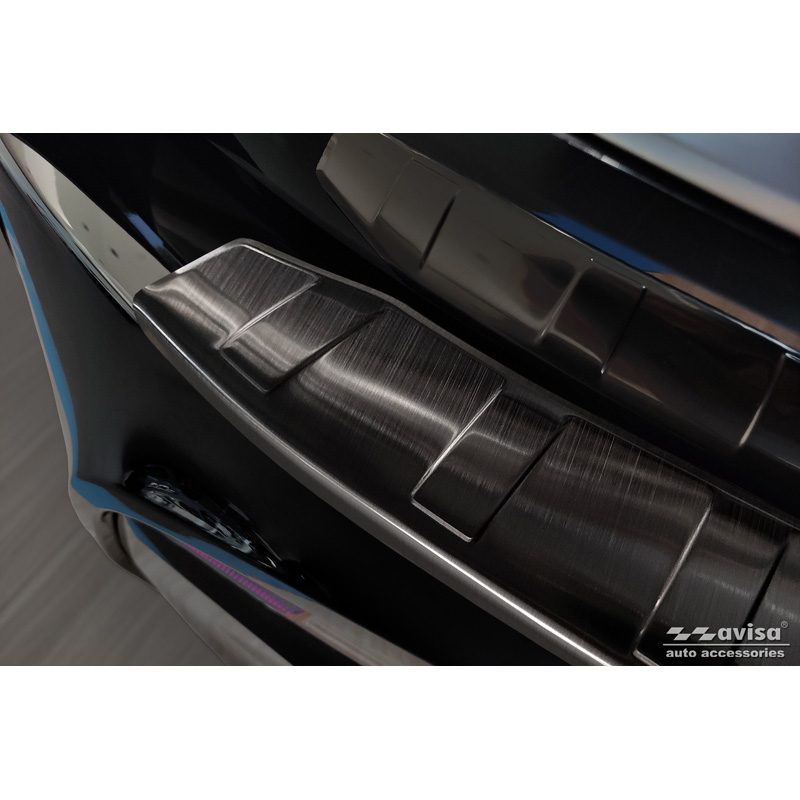 Zwart RVS Achterbumperprotector  BMW i3 (i01) Facelift 2017- 'Ribs'