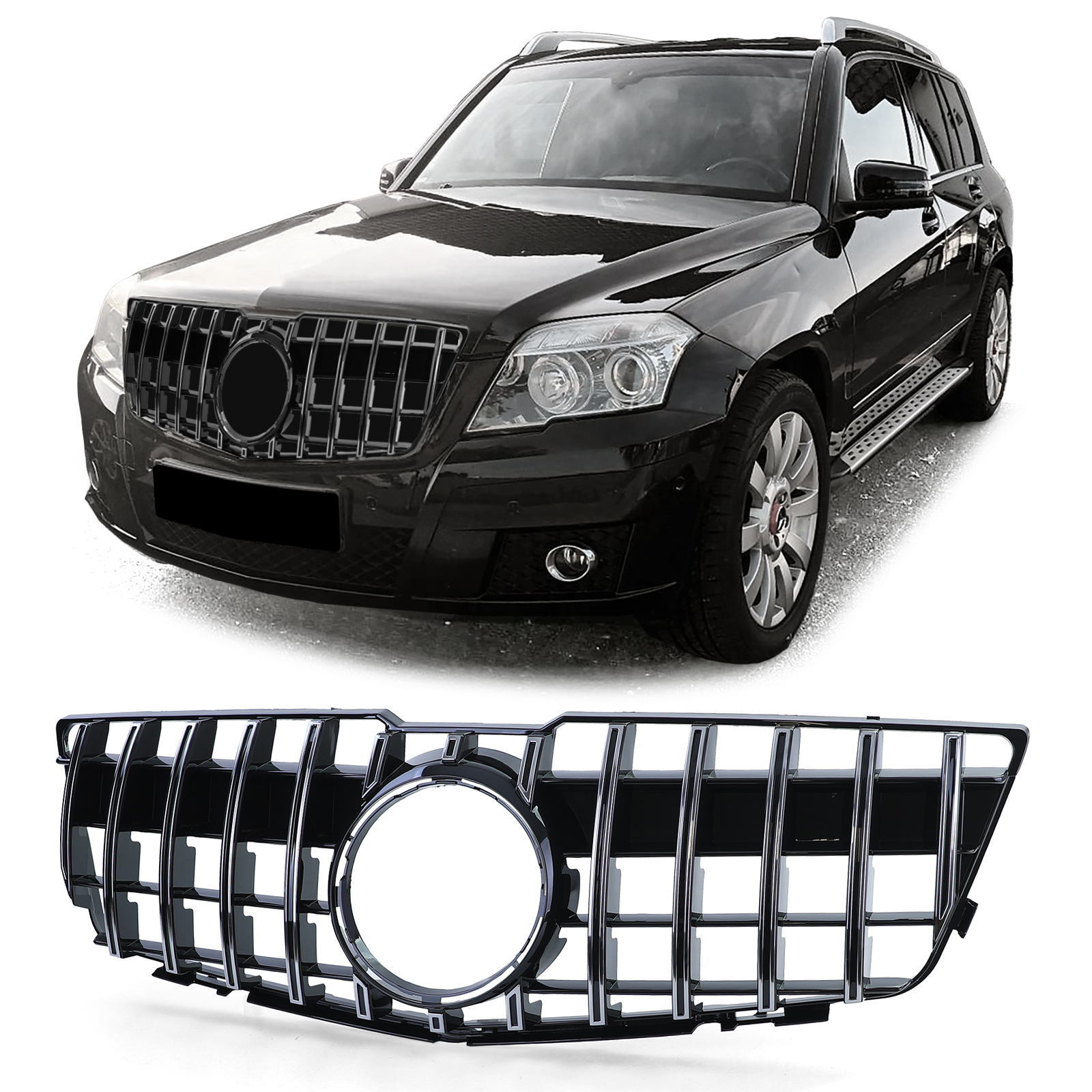 Grill Mercedes Benz GLK-Class X204 (2008-2012) Zwart Chroom