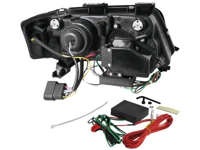 Koplampen passend voor Audi A6 4B 01-04 Devil Eyes real DRL LED Chroom