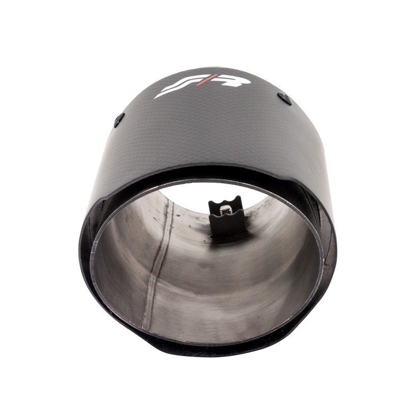 Simoni Racing Uitlaatsierstuk Rond/Schuin Mat-Carbon+RVS - Ø102xL155mm - Montage 50-76mm