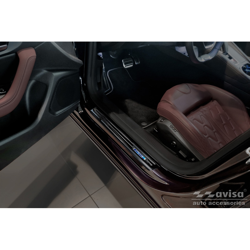 Zwart RVS Instaplijsten  Peugeot 508 II Sedan 2019- 'Hybrid' - 4-delig
