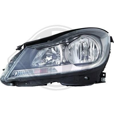 Koplamp rechts W204 11->> ANTRACIET;H7/H7