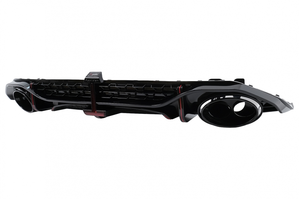 Diffuser Audi S3 Sedan 8Y RS-Look Zwart met sierstukken