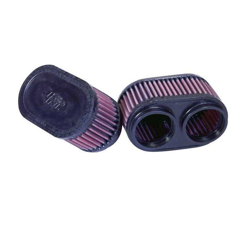 K&N Universeel Luchtfilter Ovaal 60mm dubbele aansluiting, 159mm x 95mm, 76mm hoogte (set van 2) (RU-2922)