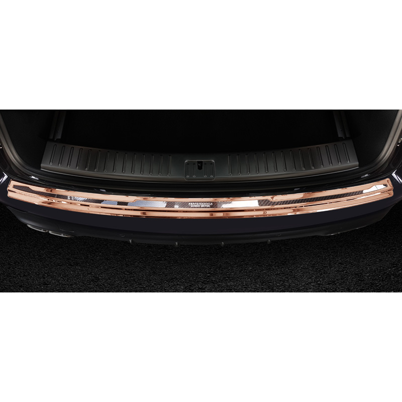 RVS Achterbumperprotector 'Deluxe'  Porsche Cayenne III 2017- 'Performance' 'Brushed' Koper/Koper Carbon