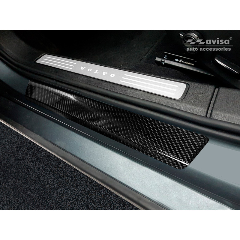 3D Zwart Carbon Instaplijsten  Volvo S60 III & V60 II 2018- 4-delig