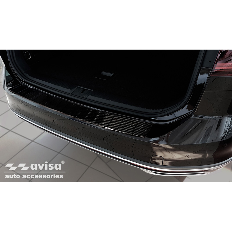 Echt 3D Carbon Achterbumperprotector  Volkswagen Passat 3G Variant 2014-2023 'Ribs'