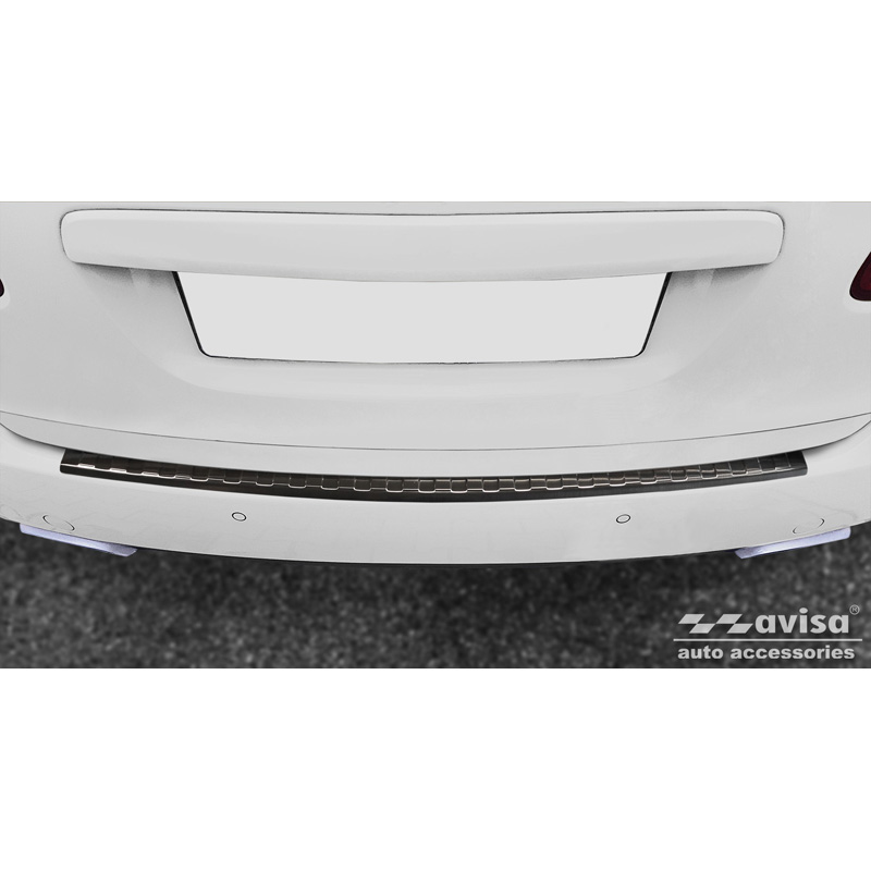 Zwart RVS Achterbumperprotector  Porsche Cayenne II 2010-2014 & FL 2014- 'Ribs'