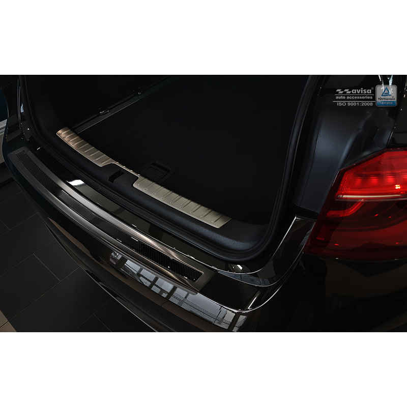 RVS Achterbumperprotector 'Deluxe'  BMW X6 F16 2014-2019 Zwart/Zwart Carbon  excl. M-Pakket