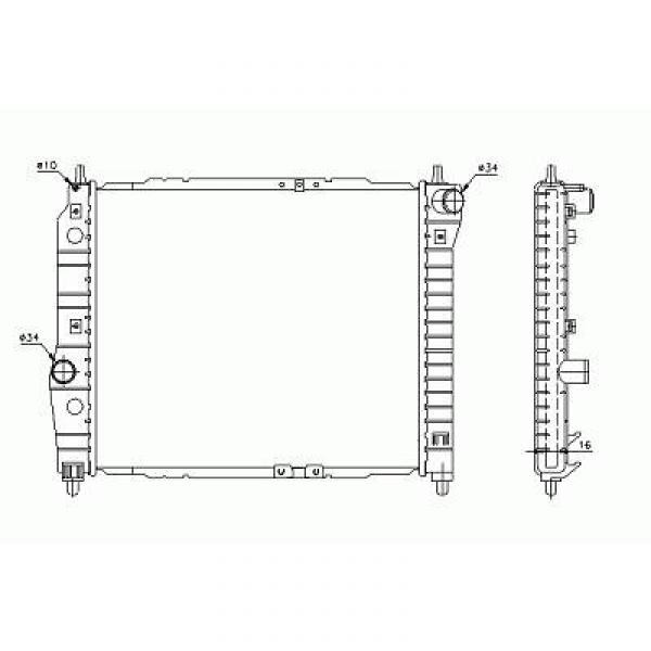 Radiator Chevrolet Kalos 02-04 477x410 1.2I/1.4I-8V +/-AC