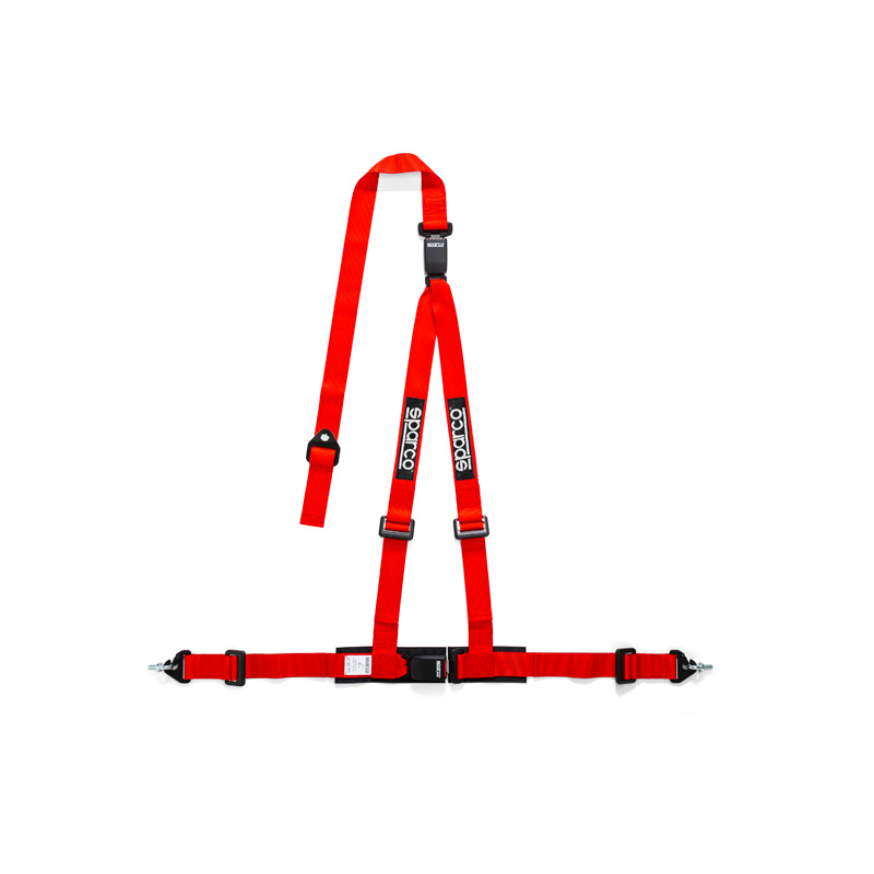 Sparco 3-Punts Sportgordel - Rood - incl. Bekkenbeschermer & Schroefbevestiging (E-Keur)