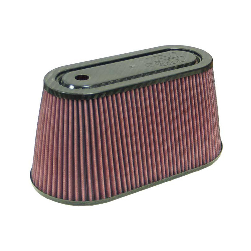 K&N Universeel filter - carbonvezel top - 89mm aansluiting, 305mm x 152mm bodem, 252mm x 100mm top, 152mm hoogte (RF-1038)