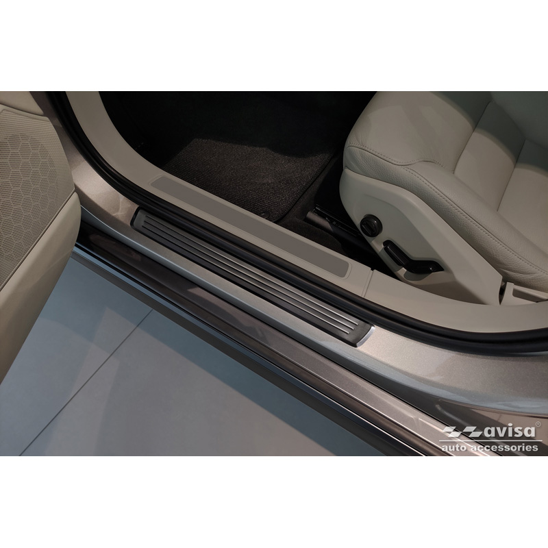 Zwart RVS Instaplijsten  Volvo V90 & V90 Cross Country 2016- - 'Lines' - 4-delig