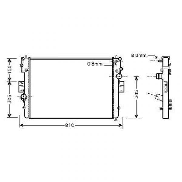 Radiator NEW DAILY 03->> 649x440x25. 2.5/2.8TD +/-AC