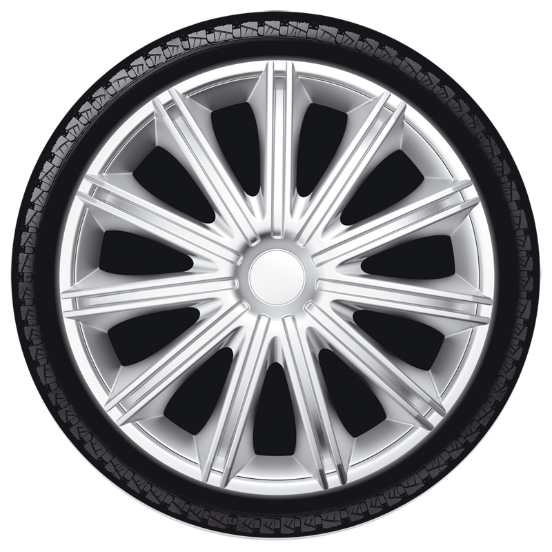 4-Delige Wieldoppenset Nero 14-inch zilver