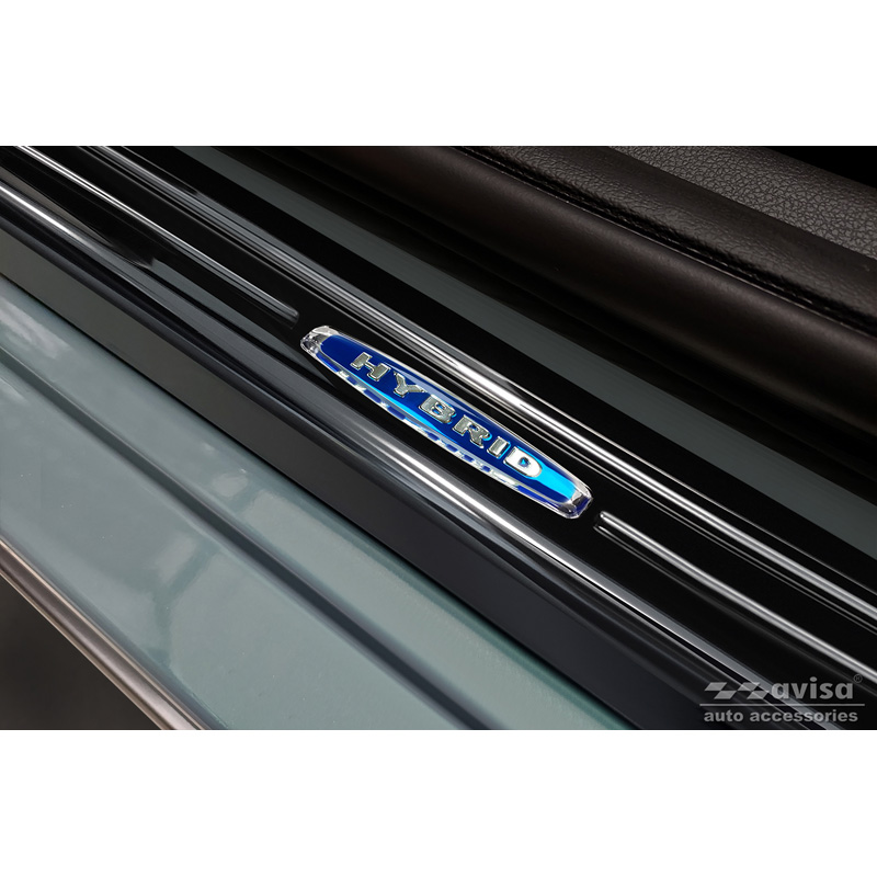 Zwart RVS Instaplijsten  Hyundai Kona 2017-2020 & FL 2020-2023  'Hybrid' - 4-delig