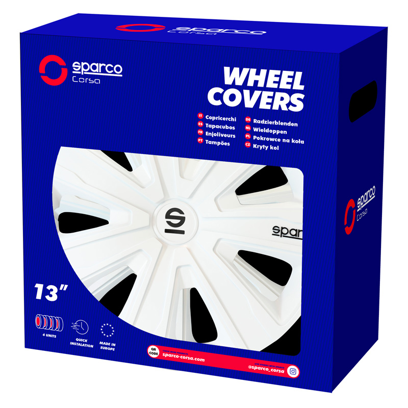 Sparco Wieldoppen Palermo - 14-inch - Wit - Set van 4 stuks