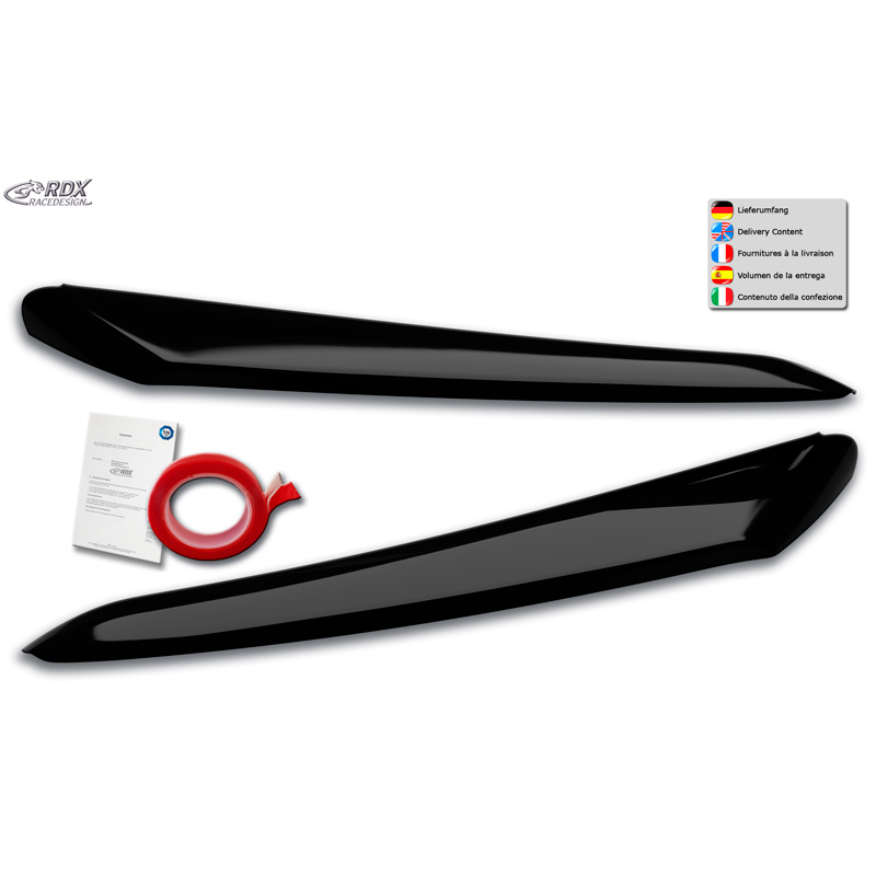 Koplampspoilers  Citroën Jumper & Fiat Ducato & Peugeot Boxer 2014- & Opel Movano 2021- (ABS Glanzend Zwart)
